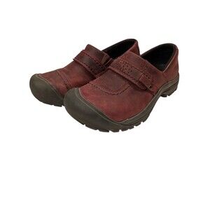 Keen Kaci Womens size 7 shoes Red Leather slip on comfort clogs
